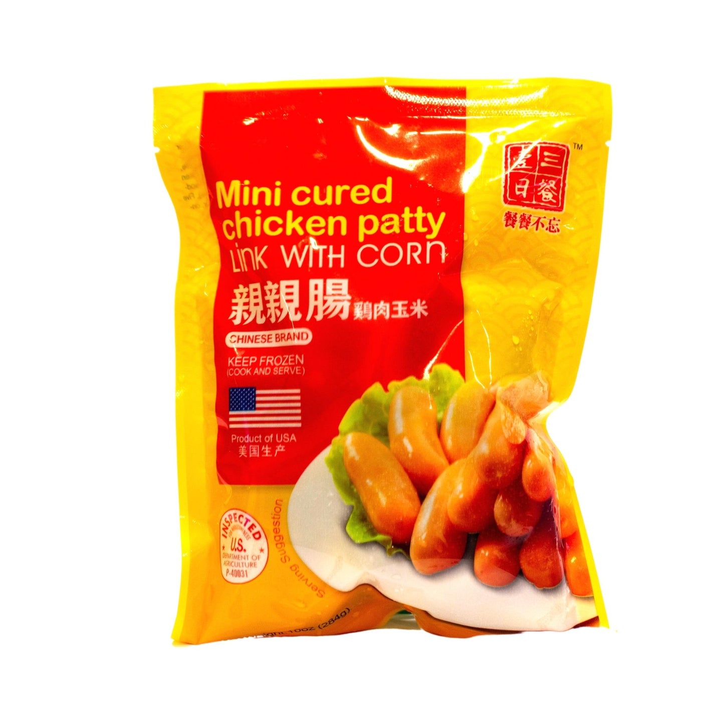 Mini Cured Chicken Patty Link with Corn C-43 玉米肠(10 OZ)