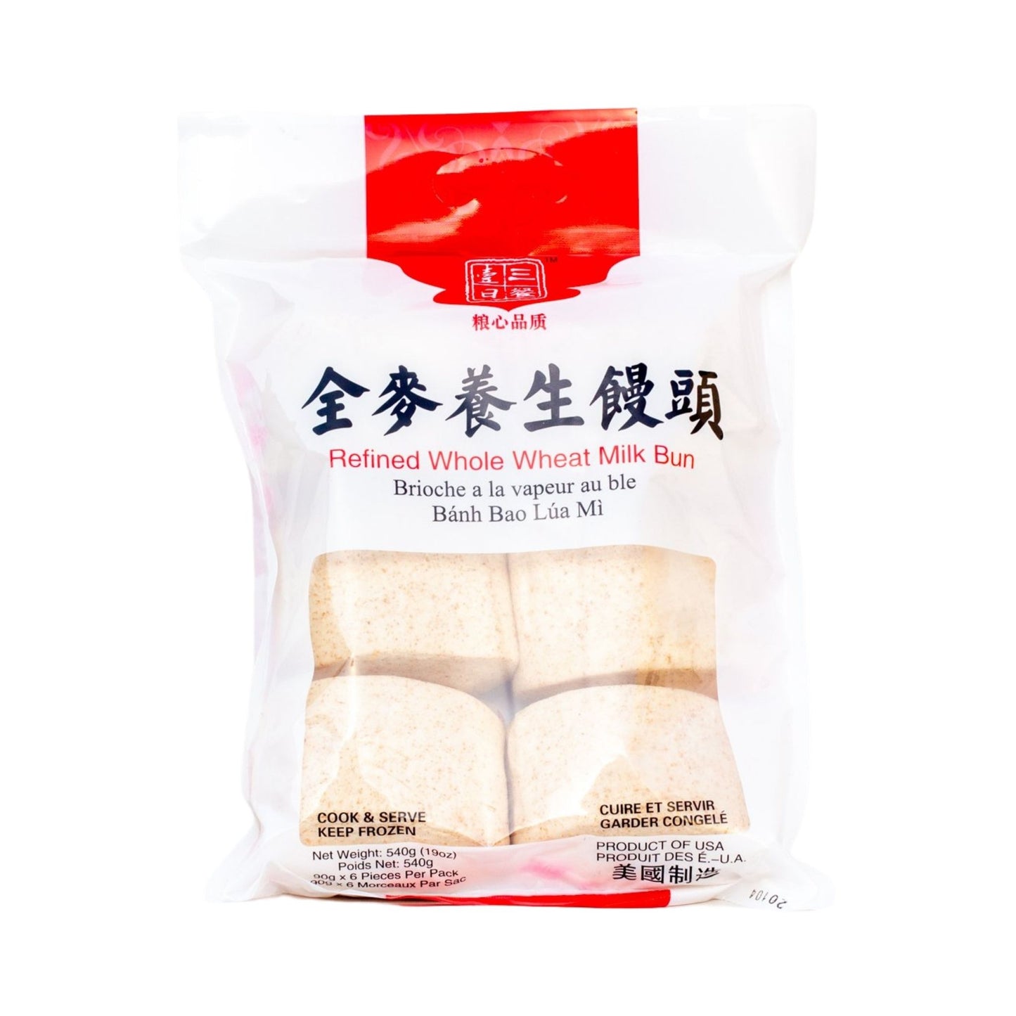 Refined Whole Wheat Milk Bun B-29 全麦馒头 (6 PC)